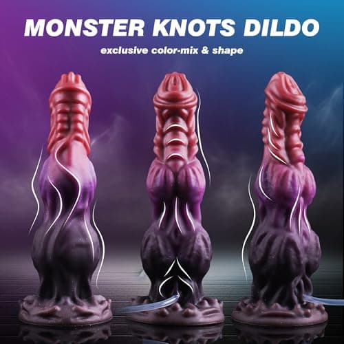 Squirting Double Knot Dragon Fantasy Dildo — 9.6in