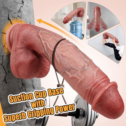 Coocfan 10.8" Dual-Layer Silicone Big Dildo Suction