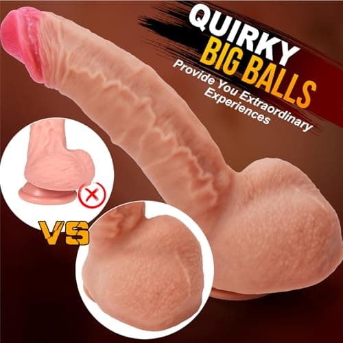 12" Huge Silicone Dildo with Quirky Big Balls — 8" Girth