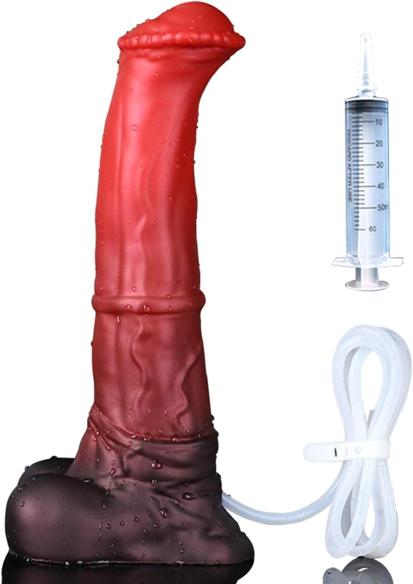 Nothosaur CONOLA (mit Schlauch) 38cm Fantasy Horse Dildo, Platin Silikon Tier Dildo mit texturiertem Kopf &amp; Venen Schaft, Dicke Monster Anal Dildos mit starkem Saugtasch für G-Spot, Prostata