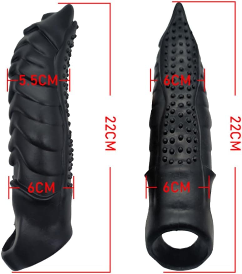 Monster Cock Sleeve - Penisverlängerung und Penisvergrößerung für Männer, Sex Toy mit 22 cm Länge und 5-6 cm Durchmesser, 3D-Oberfläche für zusätzlichen Reiz (Schwarz)