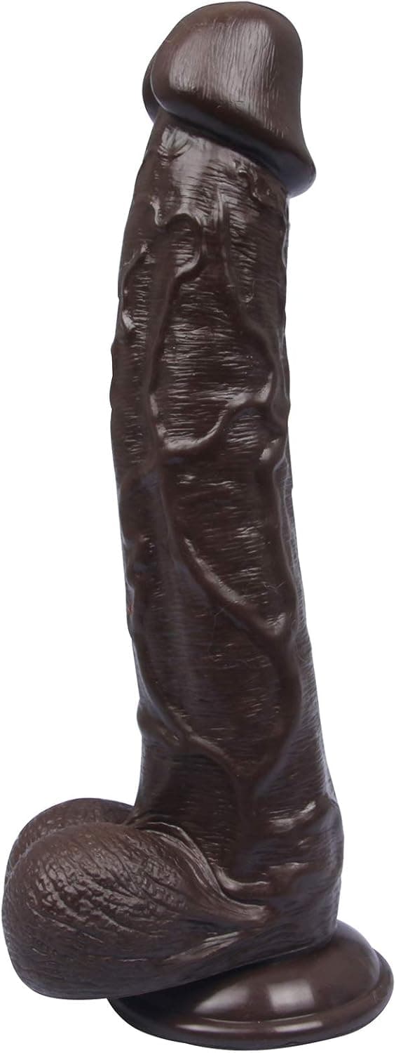 27cm XLL Realistischer Dildo mit Starker Saugnapf, Dilos Sexspielzeug für Frauen, Männer Analdildo Anal Plug, Dildo Groß Lang Sex Toyset for Women (Schwarze Schokoladenfarbe)