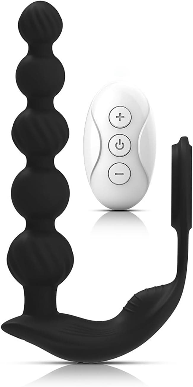 Linman Analkugeln vibratoren,Prostata Stimulation Männer Anal Vibrator mit Penisring Sexspielzeug für Die Männer,mit 5 Kugeln,Vagina Anal Spiel Dildo Analplug,Für Frauen Paar 10 Vibrationsmodi sextoy