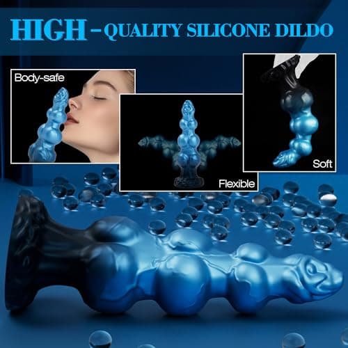 Triple Knot Dog Fantasy Silicone Dildo — 9.4in