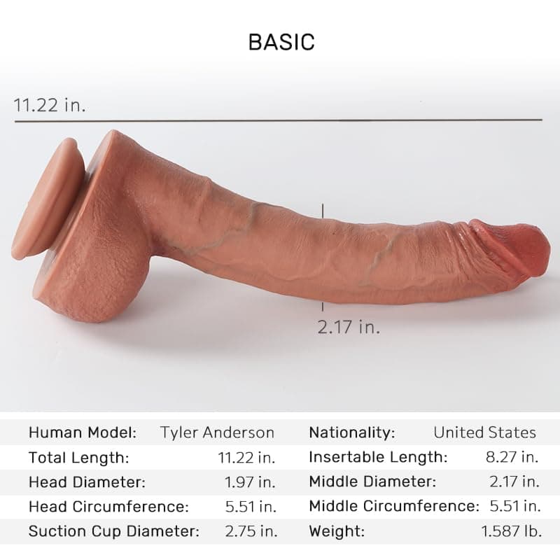 Lossless No.54 11" Flesh Liquid Silicone Dildo