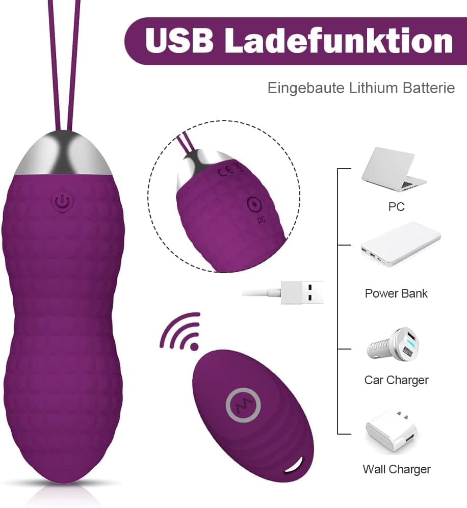 Liebeskugeln Vibration, Allmay Wasserdicht Bullet-Vibratoren, G punkt und Klitoris Stimulation Sexspielzeug Bullet Vibrator mit Drahtlose Fernbedienung, 10 Vibrationsmodi für Frauen, Paar