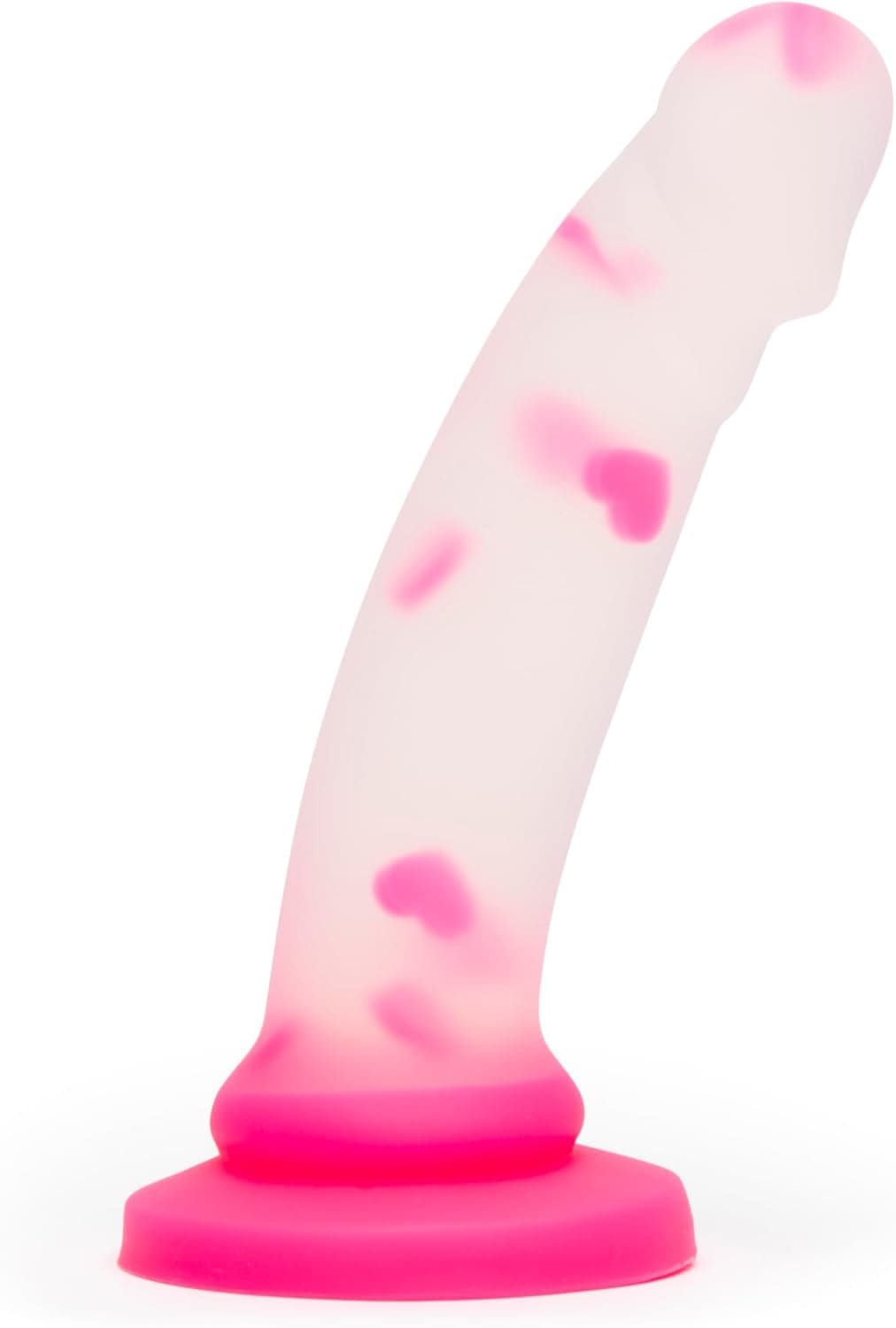 Lovehoney Heart Realistic Dildo 8 Inch Suction Cup Dildo for Women Liquid Silicone Curved Strap On Harness Compatible Cu