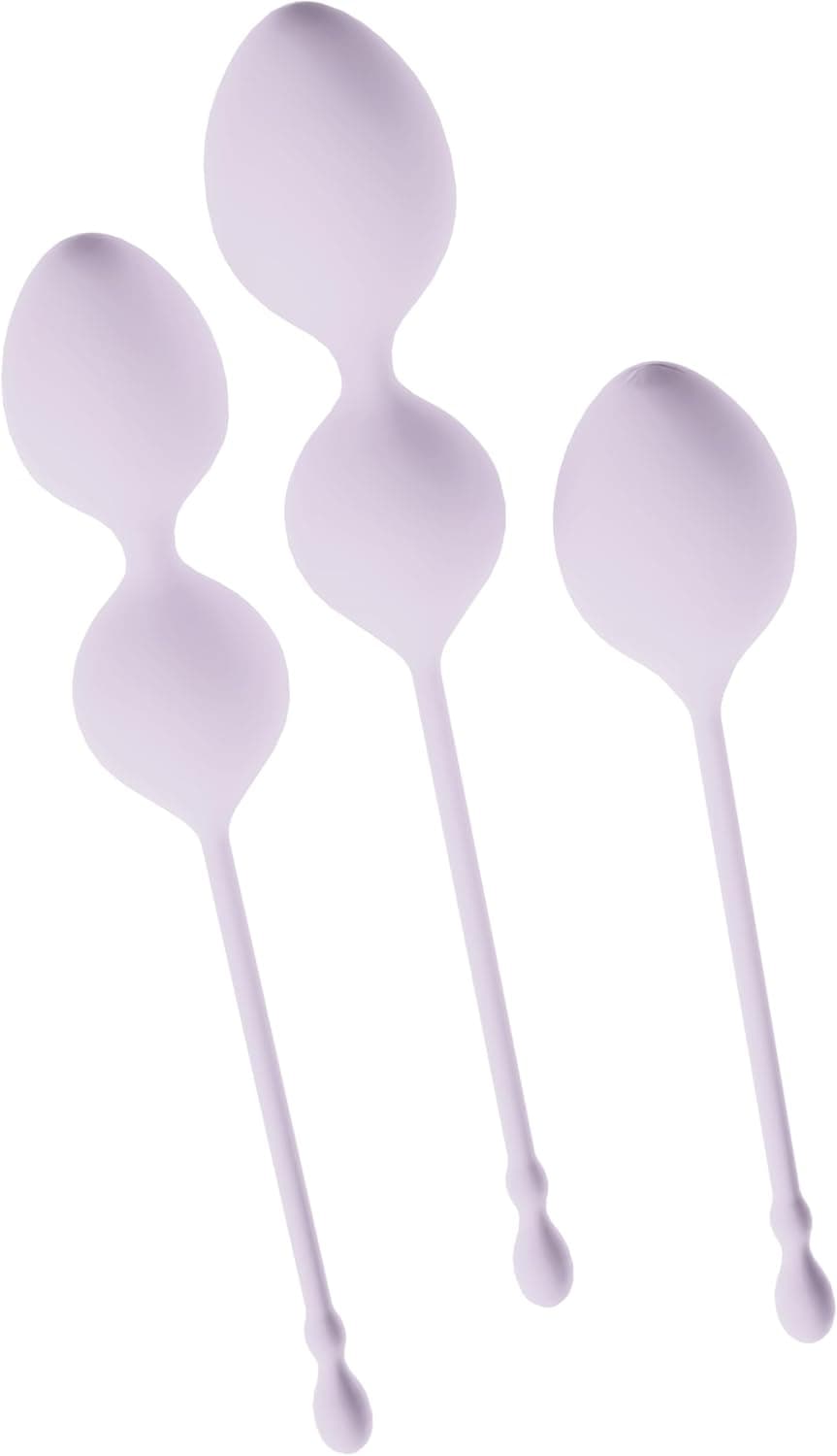 Elorin, drei teiliges Love-Ball-Set, softe Liebeskugeln zum training des Beckenbodens, in verschiedenen Größen, ideal für Einsteiger und Fortgeschrittene, hautfreundlich, in lila