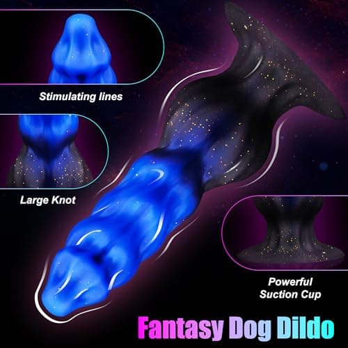 Beginner Dragon Knotted Fantasy Dildo with Suction Cup — 7in Blue