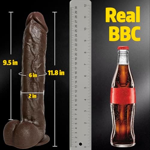 XL BBC 11.8" Black Dual Density Silicone Dildo