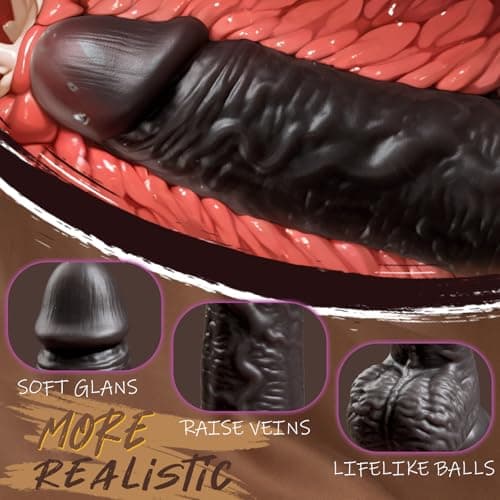 7.8" Realistic Liquid Silicone Dildo Brown Suction
