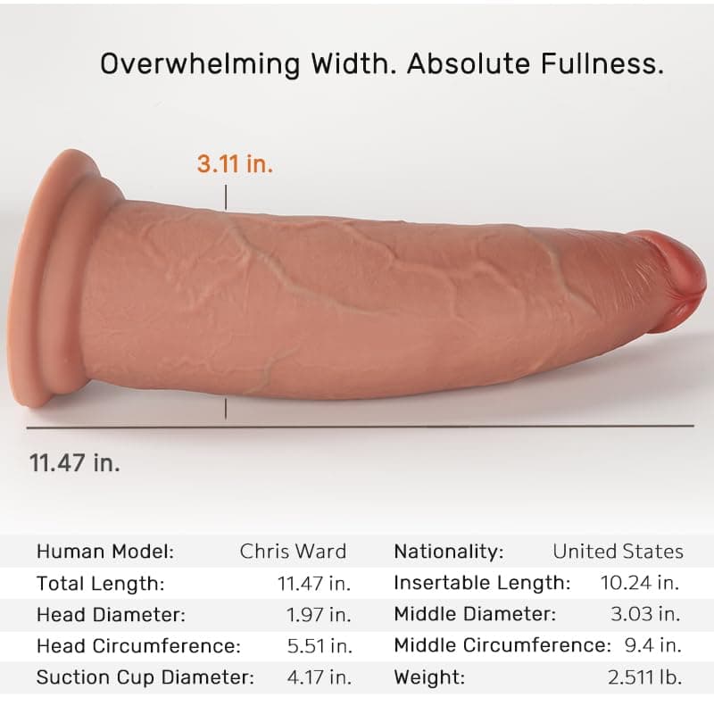 Lossless No.63 12" Silicone Dildo — 3" Diam