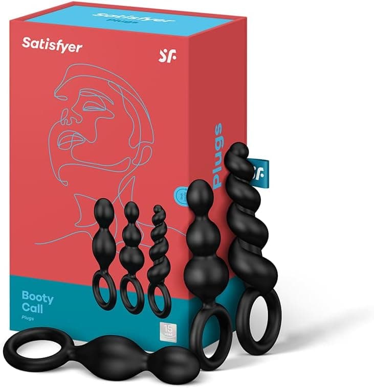 Satisfyer Booty Call Anal-Plug Set | Sex-Spielzeug für Anfänger &amp; Fortgeschrittene | 3-teiliges Analdildo-Set | Prostata Buttplug in Schwarz | Für Männer &amp; Frauen | Größe 13,5 bis 14 cm