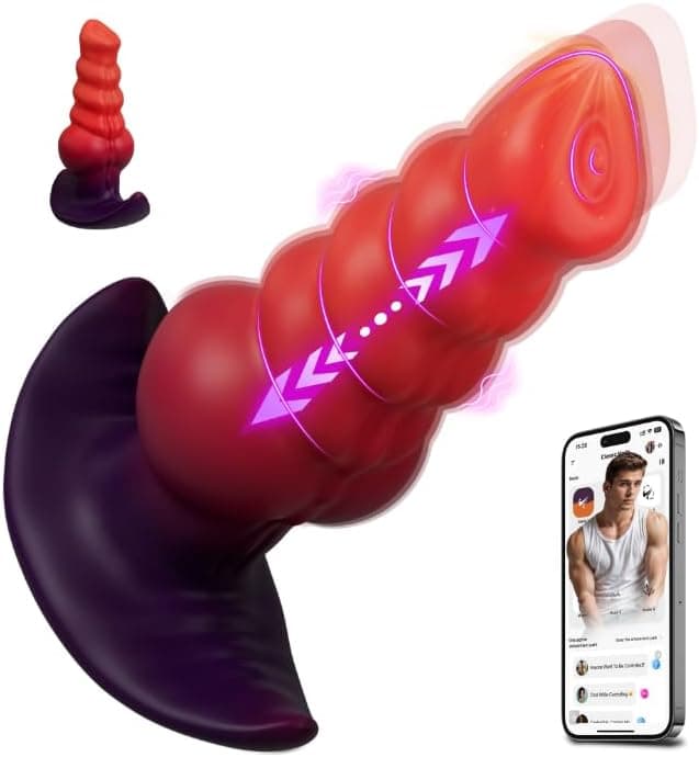 Anal Vibrator für Männer Frauen, Fantasy Monster Analplug Dildo, 9 Stoßfunktion Vibratoren, Prostata stimulation männer, APP Einsteiger Sexspielzeug