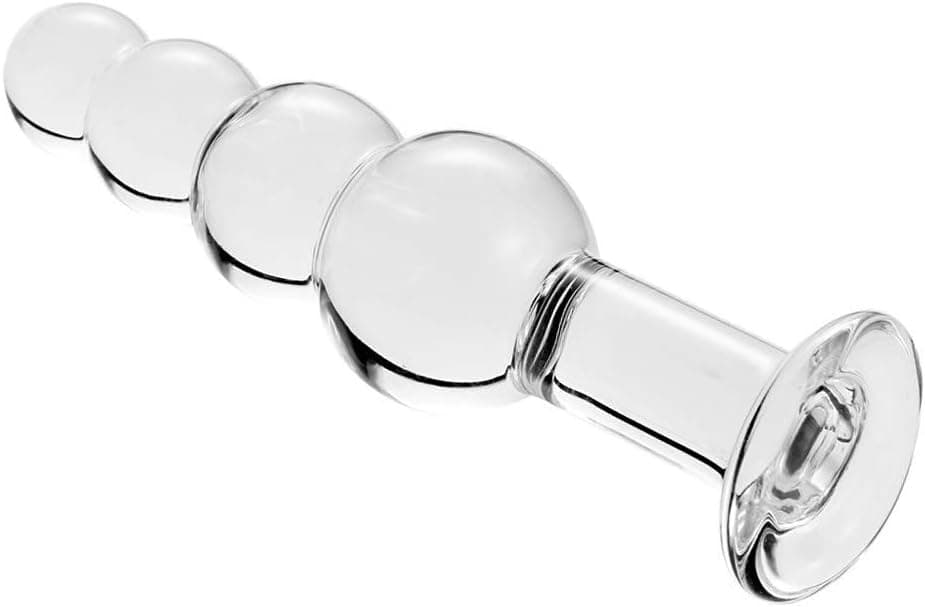 SXOVO Glas Masturbation Perlen Anal Plug Dildo Erotik Wichsen Buttplug Massieren erwachsenen Sex Toy für Mann und Frau (Clear)