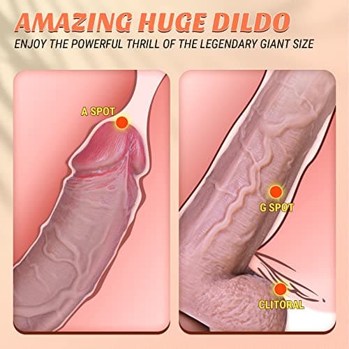 12.5" Huge Flesh Silicone Dildo — 11" Insertable