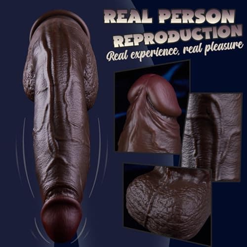 MAKEBETT 10" Black Dual Density Dildo — 2.36" Diam