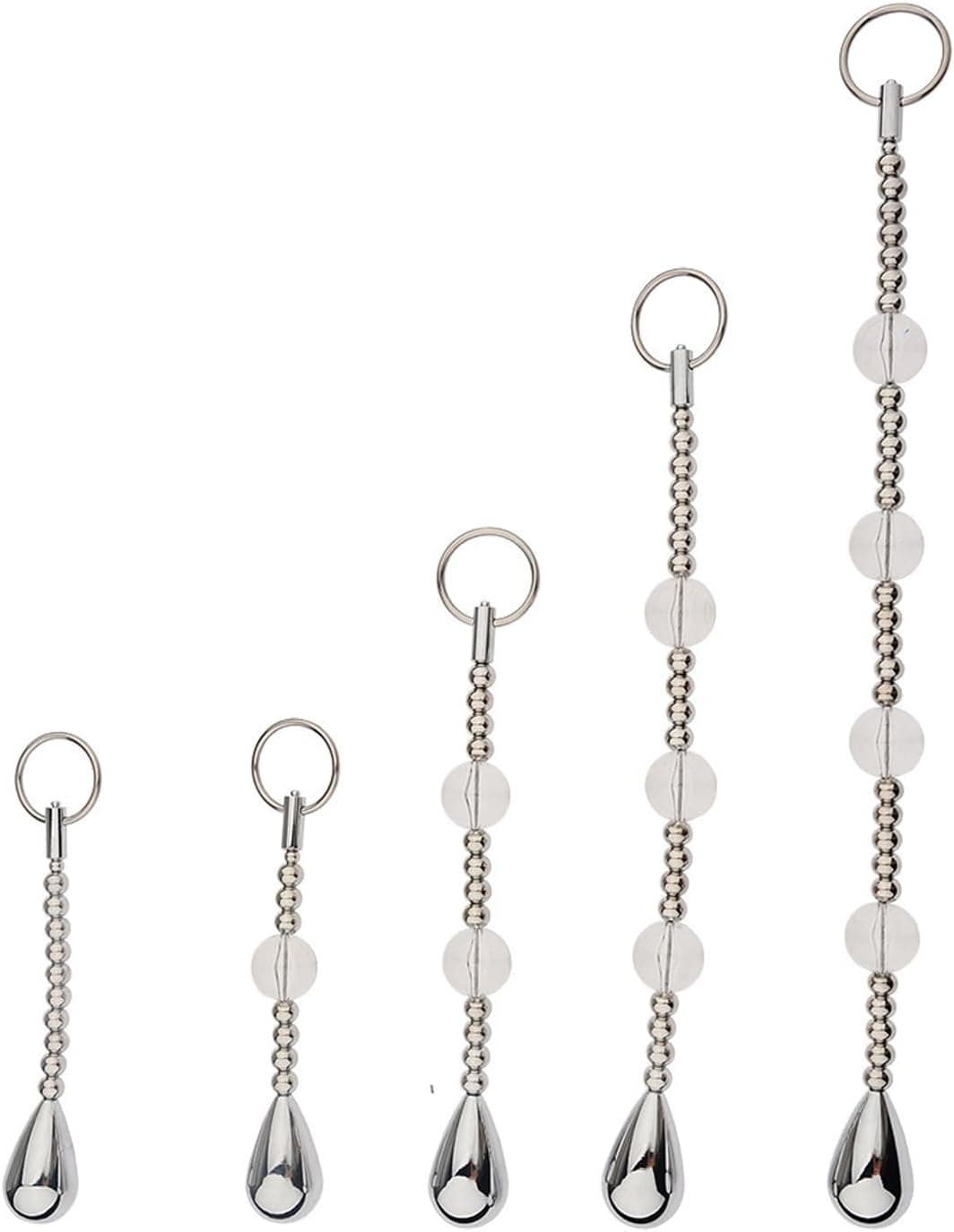 Metall+Glas Analkugeln Anal Kette Anal Beads mit Kugeln und Ziehring Analperlen G-Punkt Stimulation Analplug Butt Plug Prostata Massage Sexspielzeug für Männer und Frauen(3 Perlen)
