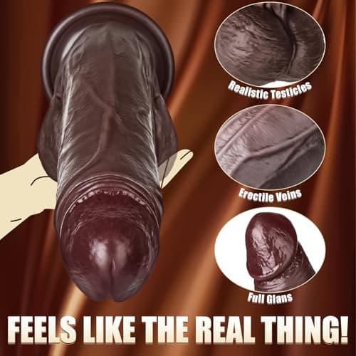 12" Black Silicone Dildo — 2.4" Diam, 9.2" Insertable