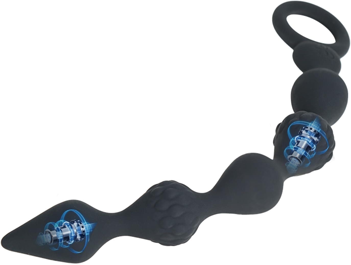 Silikon Analkugeln Vibrator Mit 10 Vibrationsmodi und 2 Motoren 5 Kugeln G-Punkt Prostata Stimulator Anal Kette Analplug Anal Beads Analvibrator Analplugs Vibratoren für Männer Frauen Paare