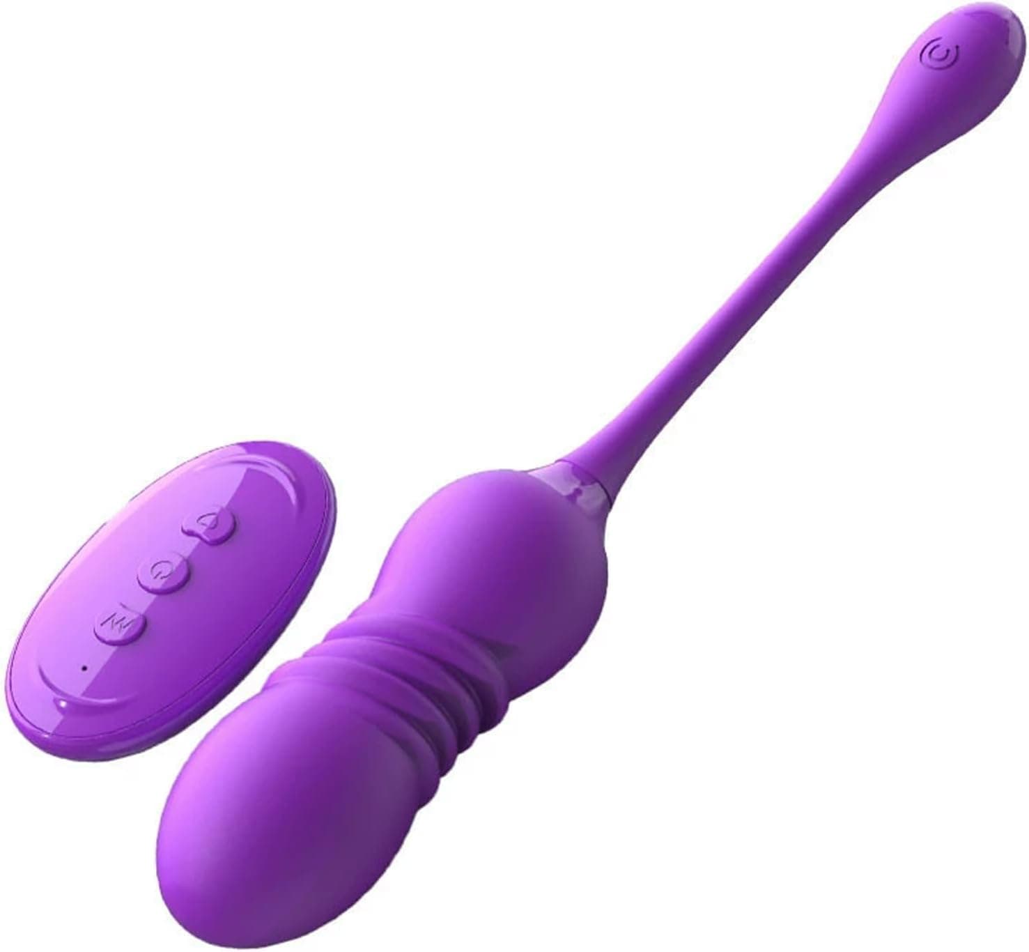 Analvibrator mit 12 vibrationsmodi &amp; 3 Teleskopmod, Vibrierender Anal Vibratoren Stimulato Liebes-Ei-Vibrator mit Fernbedienung,Prostata Massagegerät Sexspielzeug für Männer Frauen(Lila)