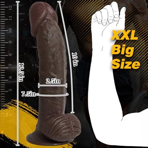 12.5" XXL BBC Black Horse Dildo — 2.5" Diam
