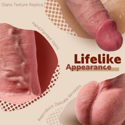 Ultra Realistic 8" Flesh Liquid Silicone Dildo Suction