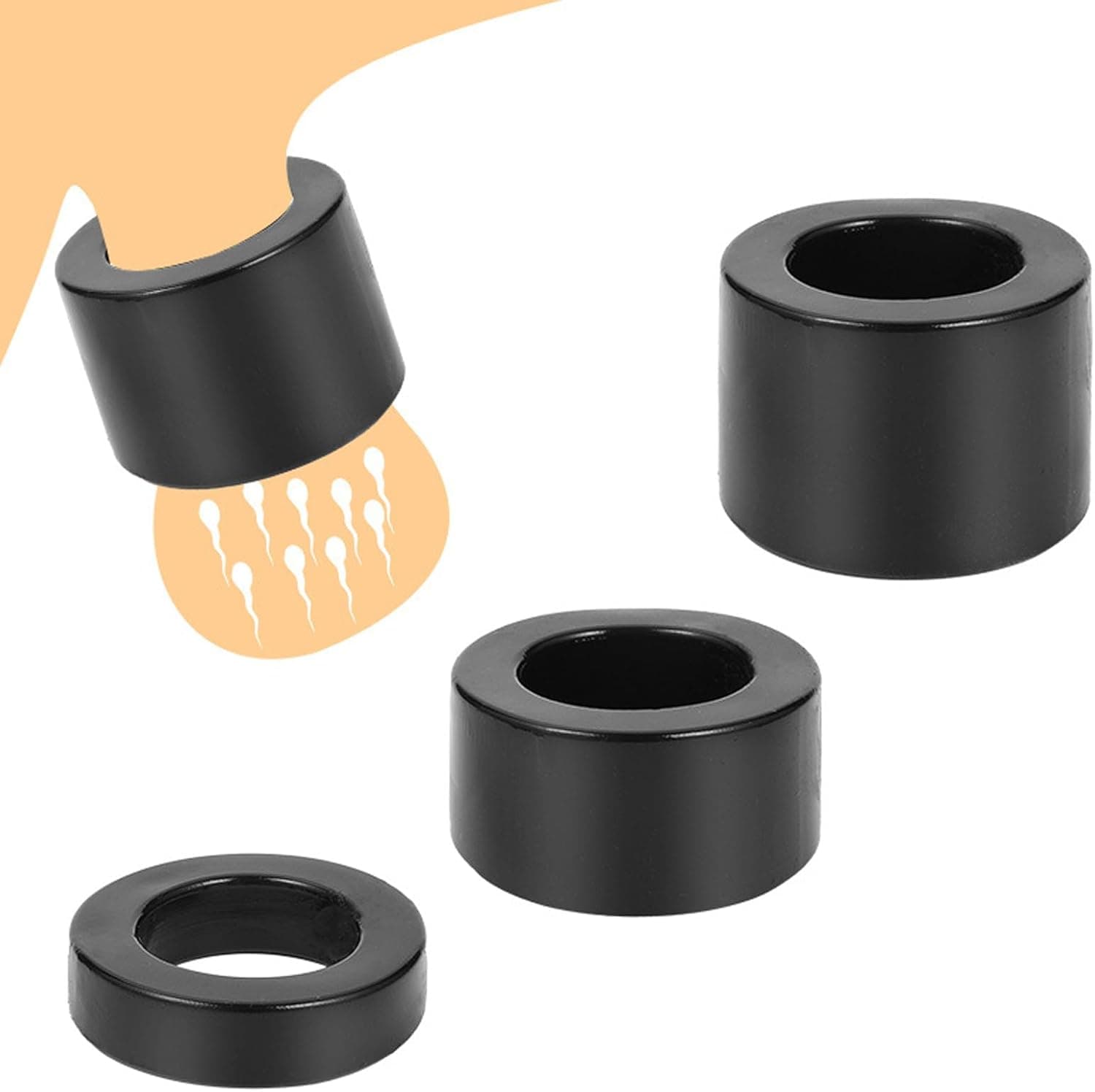 GeRRiT 3 Stück Penisringe Set Silikon Cock Ringe Hodenring Ballstretcher Erektion Verzögerung Ring Hodensack Penis Vorhaut Bondage Stretch Ring Erotik Sexspielzeug für Männer （Transparent）