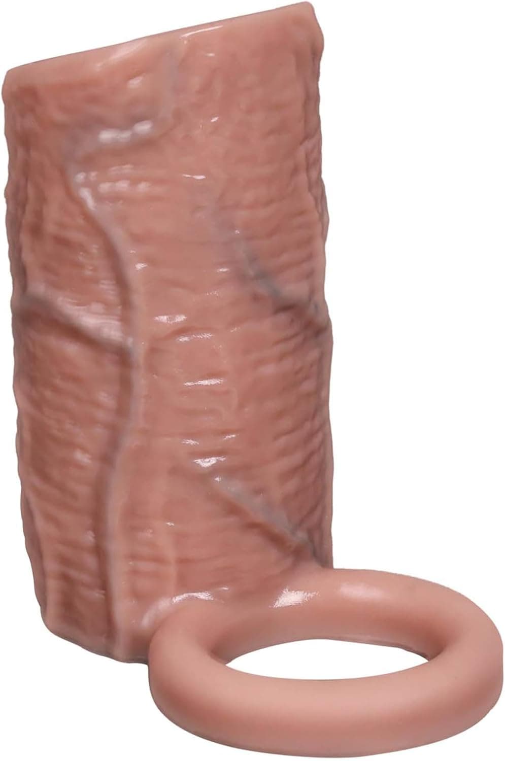 Realistische Penishülle mit Hodenring Sex Spielzeug für Die Männer Paare Silikon Penismanschetten Cock Sleeve für Penisvergrößerung und Penisverlängerung Penis Sleeve Dildo Sex Toys (L)