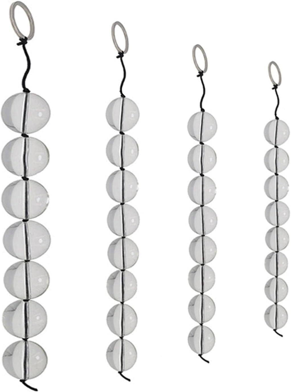 Glas Kristall Analkugeln mit 8 Kugel und Zugring Analperlen Analkette Butt Plug Anal Ball Prostata Analplug Massager G-Punkt Stimulator Anus Dilatator Sexspielzeug für Frauen Männer(XL)