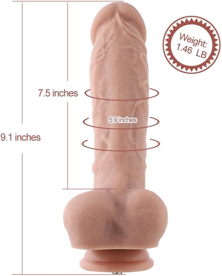 Hismith 9.1 Inch Silicone Dildo with Removable KlicLok System - Intermediate Series