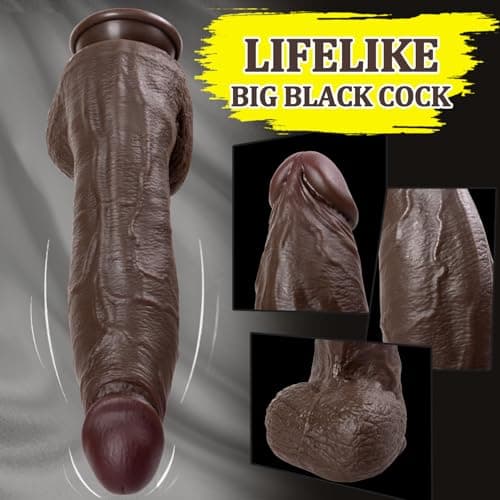 Cobulipo 11.6" BBC Black Curved Dildo — 2.67" Diam