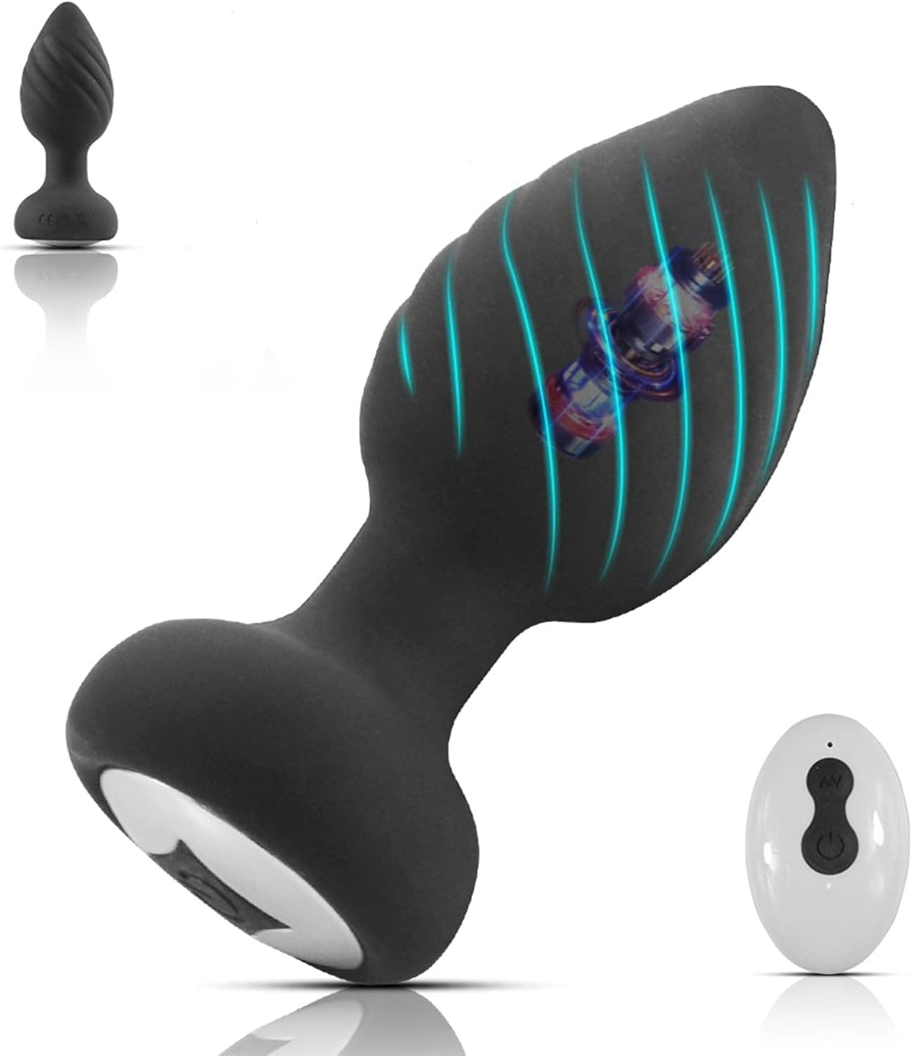 Jinqian Konische Analplug Vibrator mit Fernbedienung Sex Spielzeug für die Männer,Prostata Stimulation Männer mit 10 Vibrationsmodi Buttplug Massagegerät,Wasserdicht Analvibratoren Mann Frau