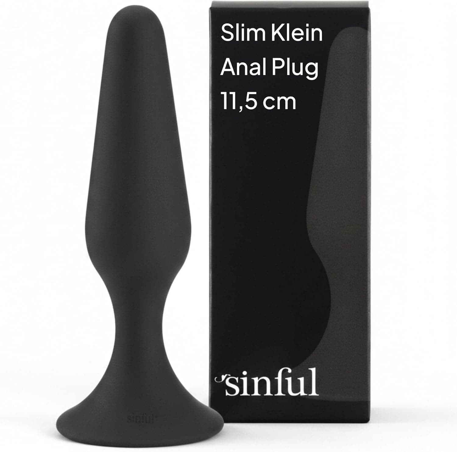 Sinful Slim Analplug Klein - Analplug Silikon Small für Anfänger - Butt Plug für Frauen und Männer - 8 cm langen Plug Sexspielzeug Analplug für Paare - Schwartz
