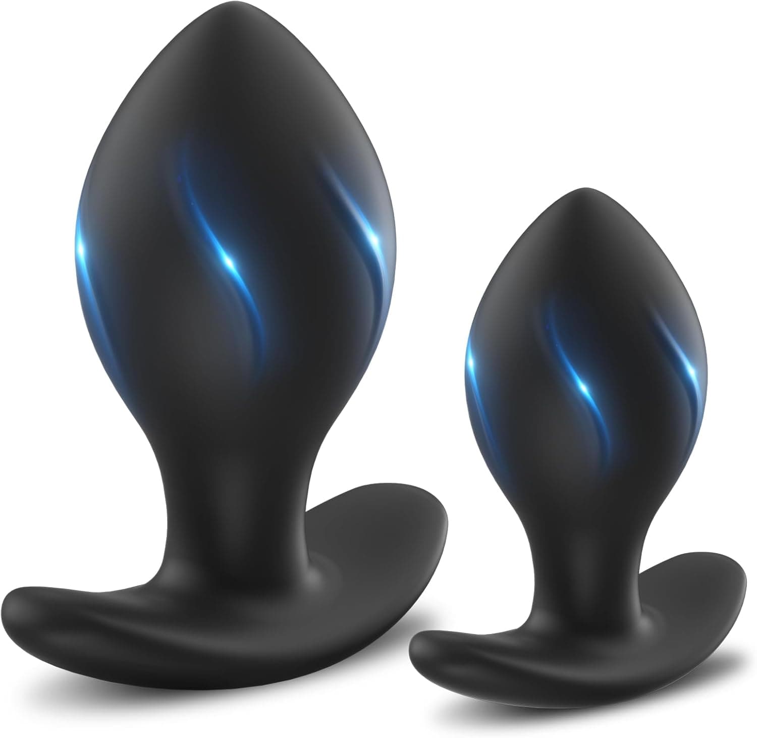 Klein Medium Groß Silikon Analplug Set, Meeteel Analvibrator mit 10 vibrationsmodi und Fernbedienung Anal Plug Paarvibrator Erotik Sexspielzeug für Männer Frauen Schwarz