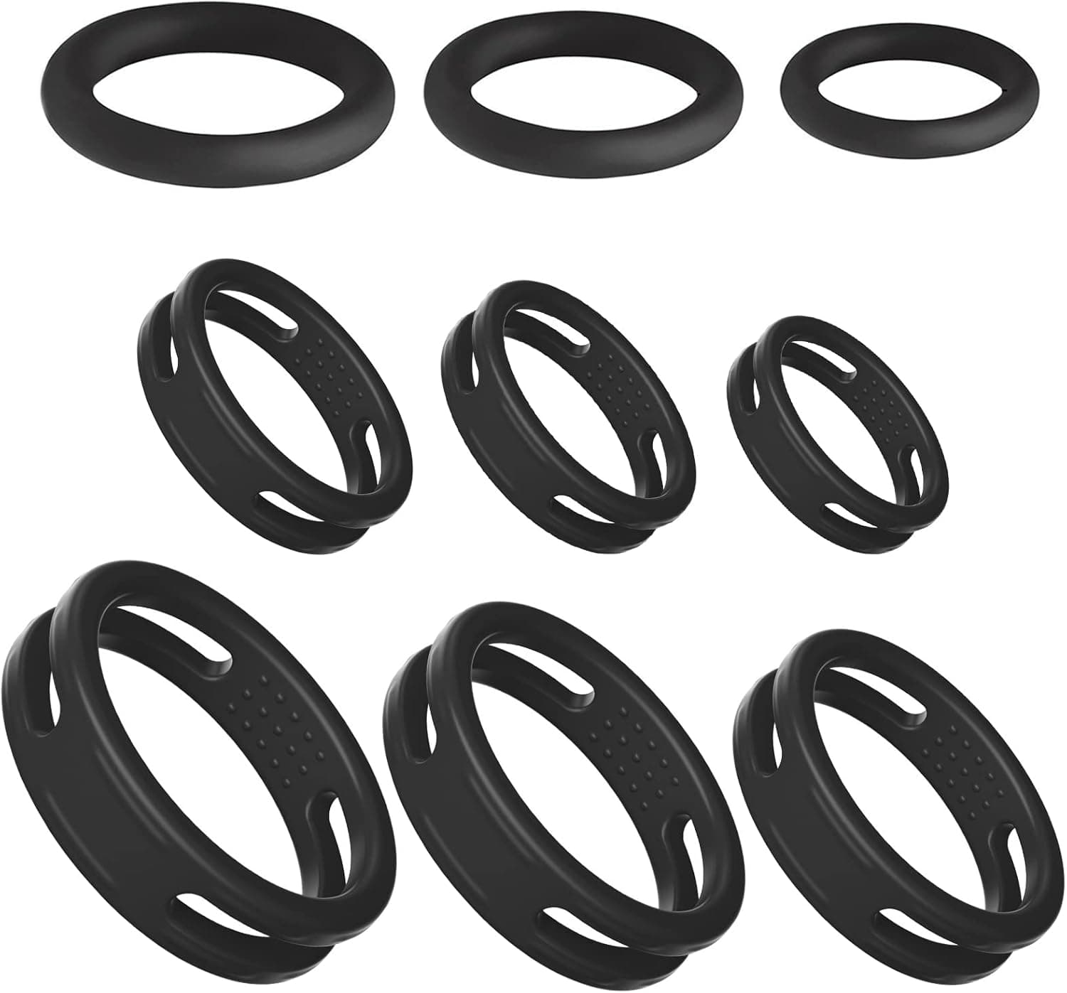 BDSMJOY 6 Cockringe extrem Silikon mit 3 Penisringe,Pennisring dehnbar Silikon,multifunktional Hodenring Eichelring Cockring Penis Ring Cock Ring Pennisring Sex Spielzeug für die Männer extrem
