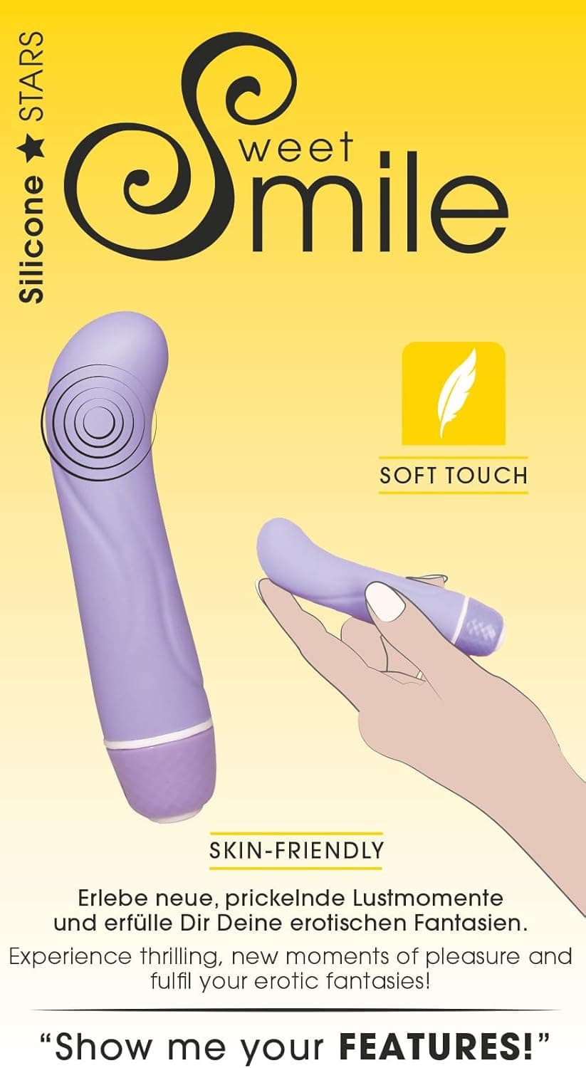 Sweet Smile Mini-Vibrator - erregender G-Punkt-Stimulator für Frauen und Männer, 7 Vibrationsmodi, glatte Oberfläche, klein und diskret
