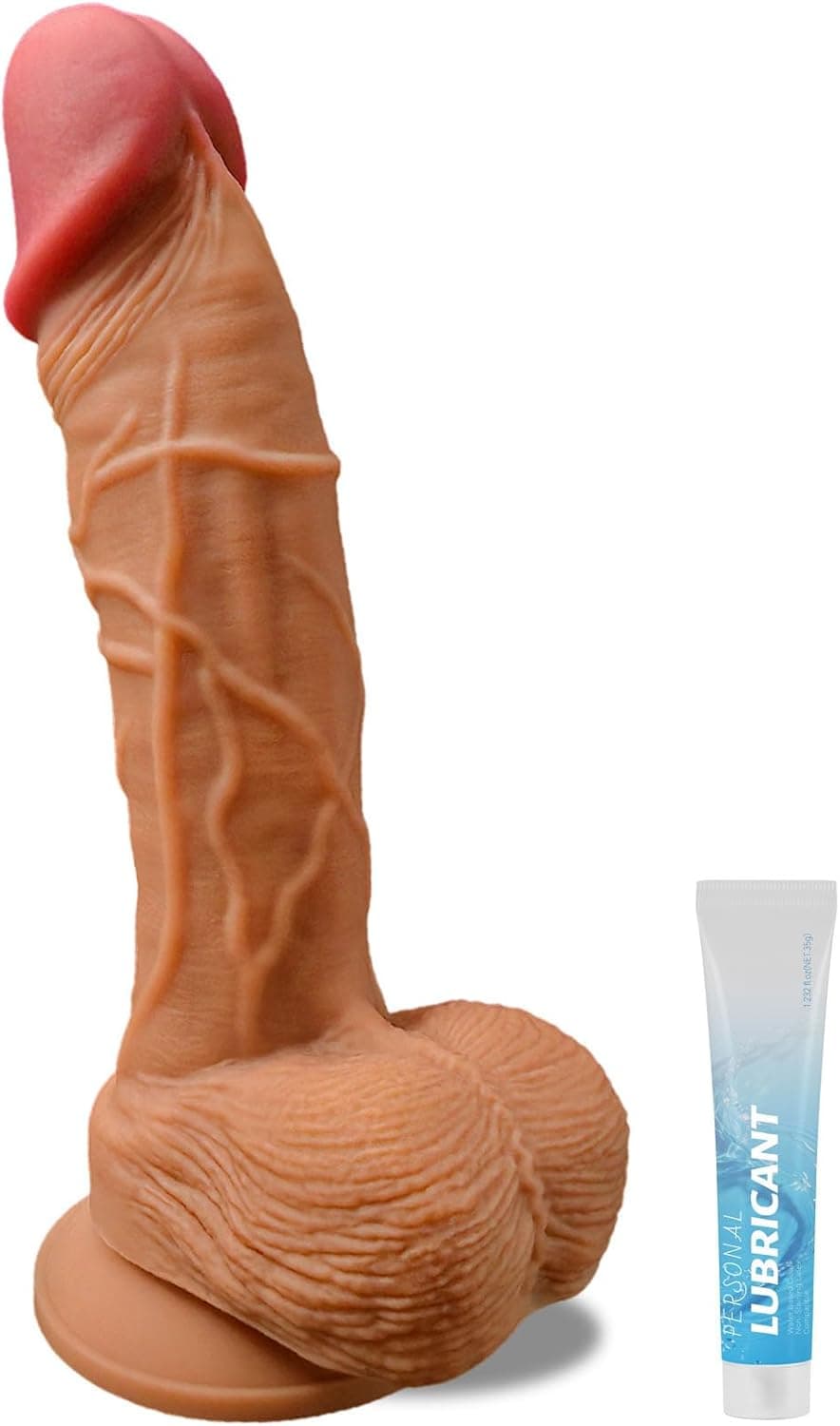 17,8CM Realistischer Silikon Dildo Weich Sex Spielzeug mit Saugnapf für die Frau, Diloschwanz Dildos Sexspielzeug für Frauen &amp; Männer, Anal Dildo für G-Punkt &amp; Analstimulation mit Hoden für Anfänger