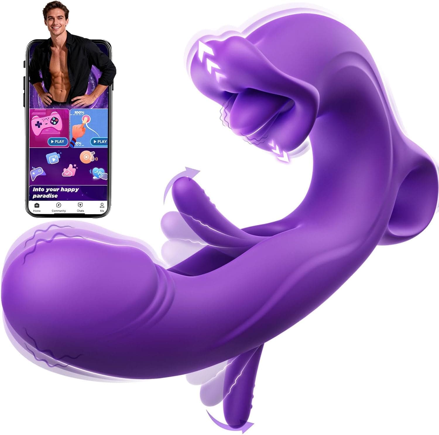 Vibration für Frauen Dildo AI-Sync Vibrator,Sex Spielzeug für die Frau mit 7 Zungenlecken 7 Schlagmodi 7 Vibrationmodi,Vibratorensets für Frauen Sex Toyset für Woman Vibratoren mit Klitorisstimulation