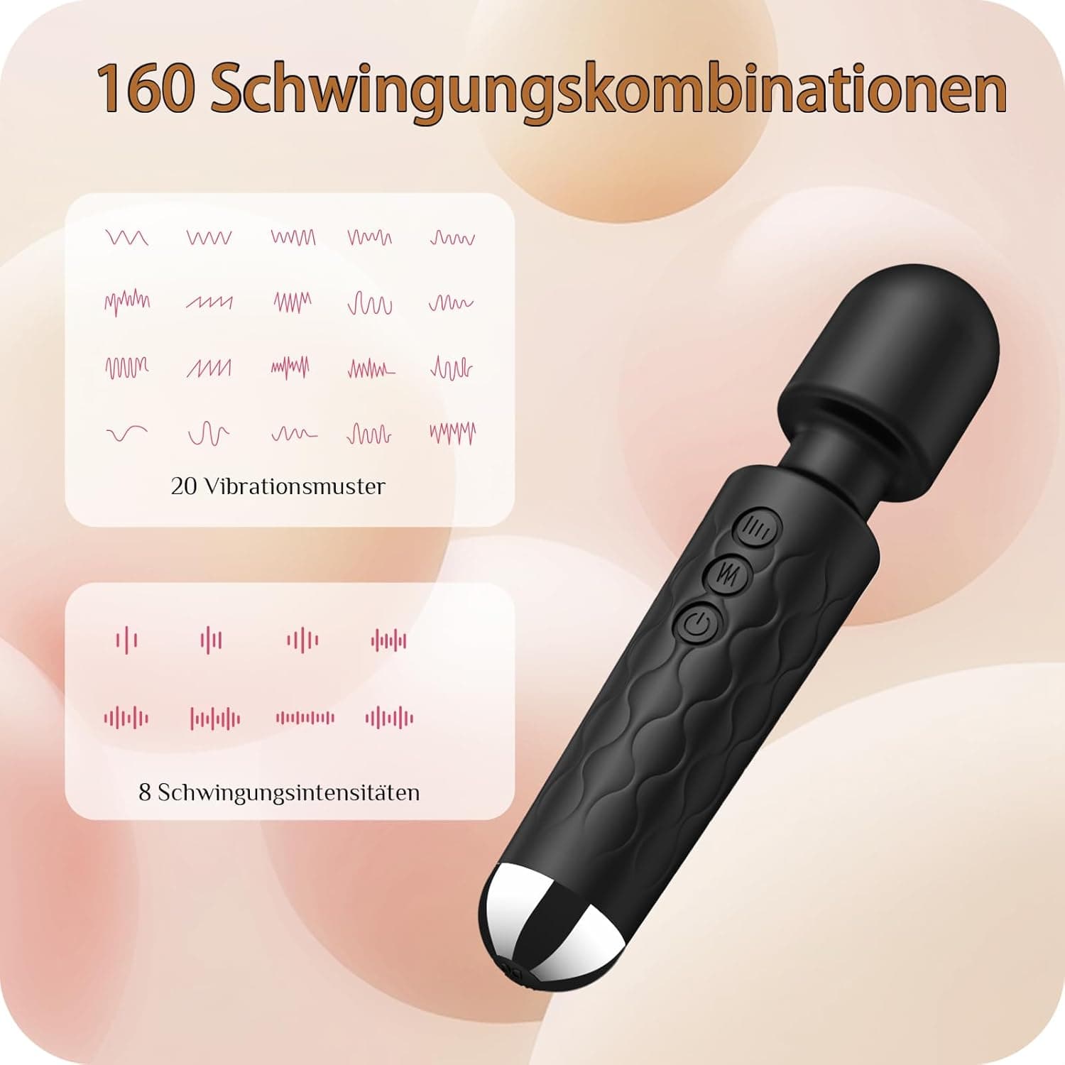 Vibration für Frauen,Sex spielzeug für die frau G Punkt Vibration für Frauen mit 8 * 20Modus Vibrator Klitoris Stimulator für sie Sex Spielzeug für sexspielzeug für frauen solo (Schwarz)