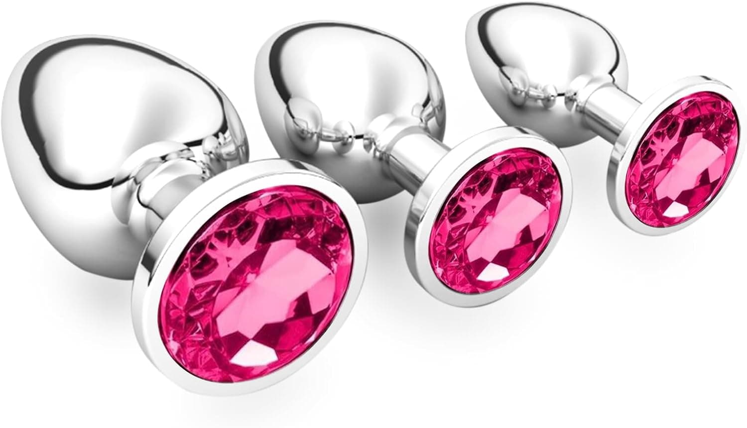 3 Stücke Klein Medium Groß Metall Analplug Set mit Kristall Diamant Sex Spielzeug,Buttplug Anal Butt Plug,für Frauen Männer Paare Anfanger für Frauen Männer Plug Metall Set (Dunkellila)