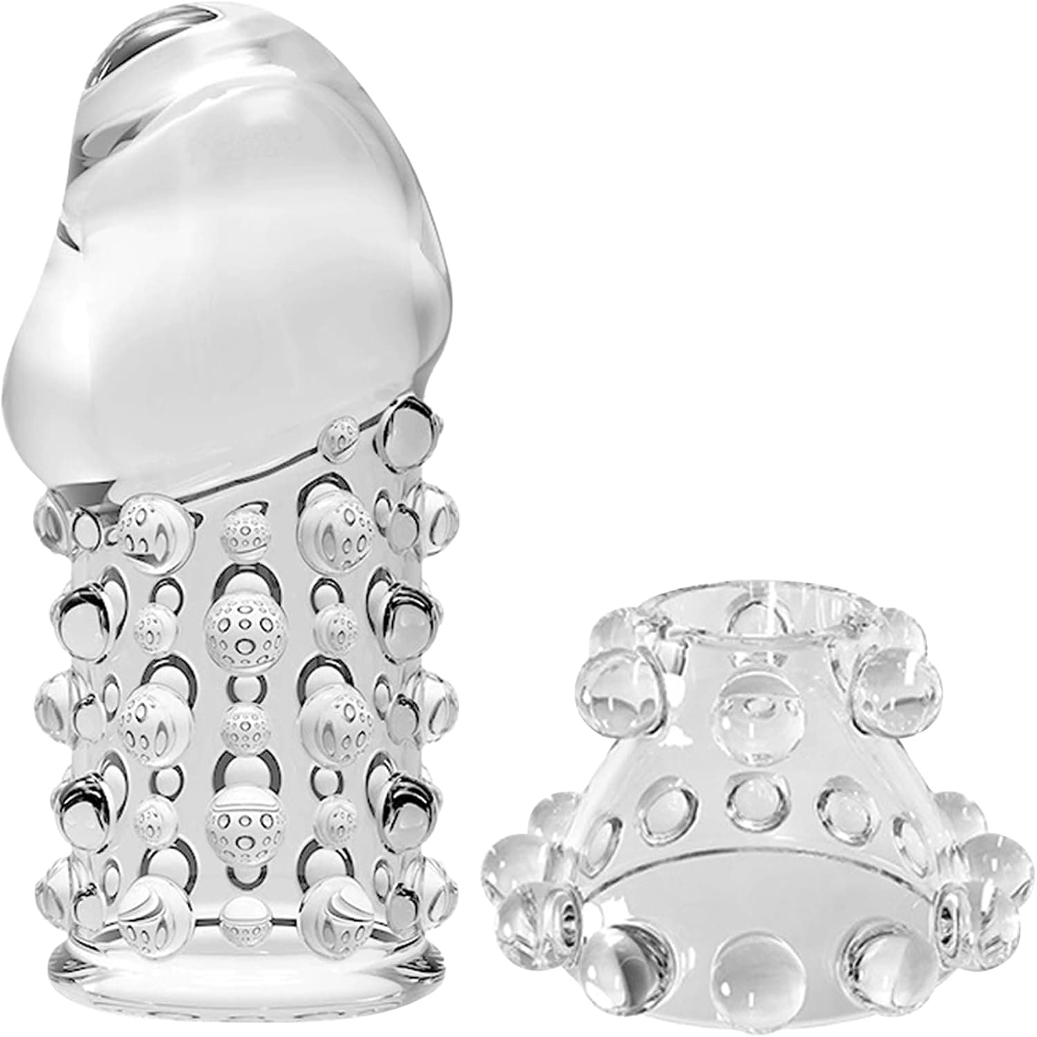 Transparente Penishülle 2 PCS, Multifunktional Penismanschetten Eichelring Cockringe Sex Spielzeug, Penis Sleeve Sex Toyset zur Penisverlängerung für Männer