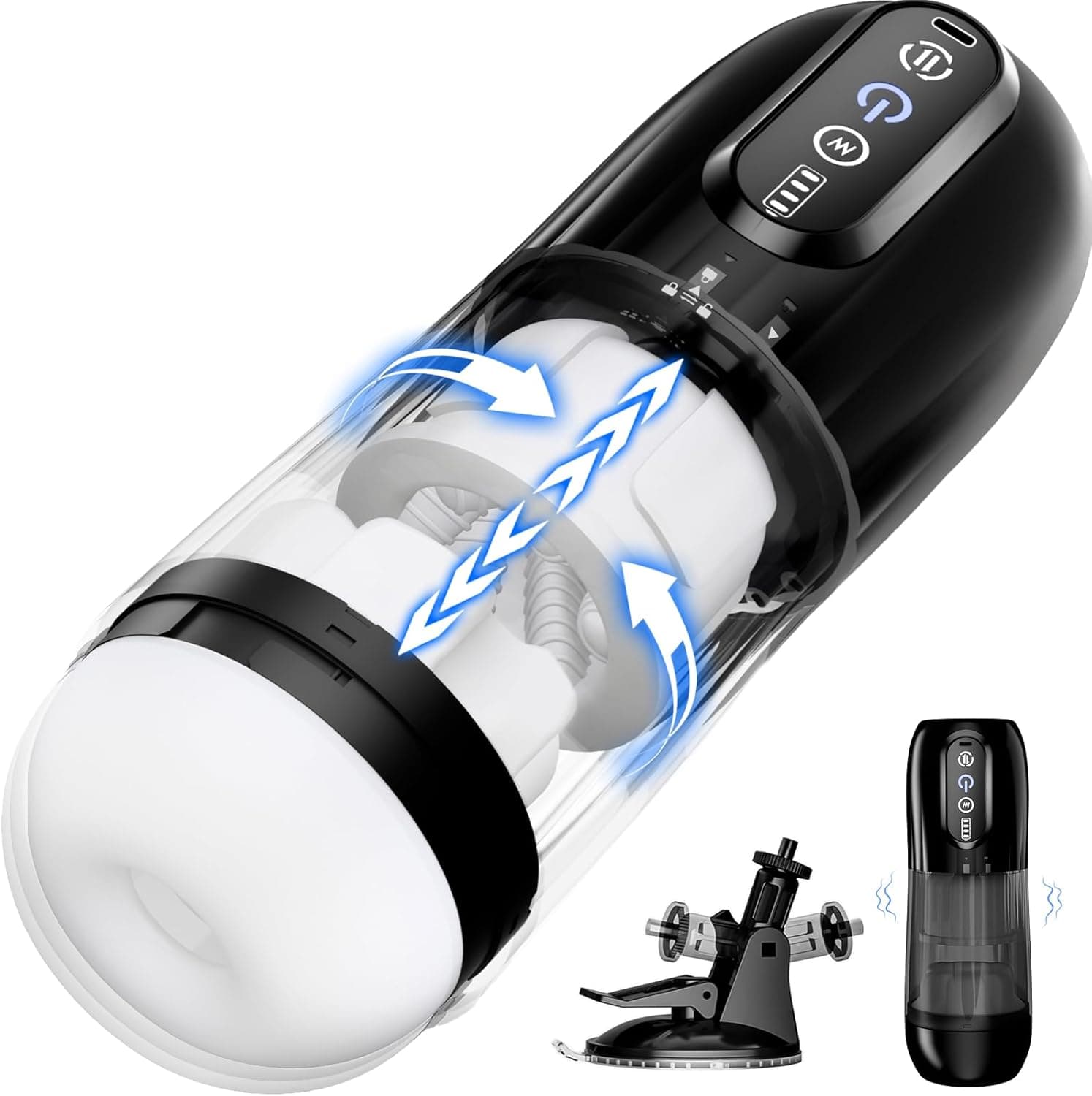 Sex Spielzeug für die Männer Analvibratoren für mann Dildo Vibrator Analplug mit 7 Stoßfunktion 7 Vibrations, für Paare Prostata Stimulation mit Penisring Sex Toys