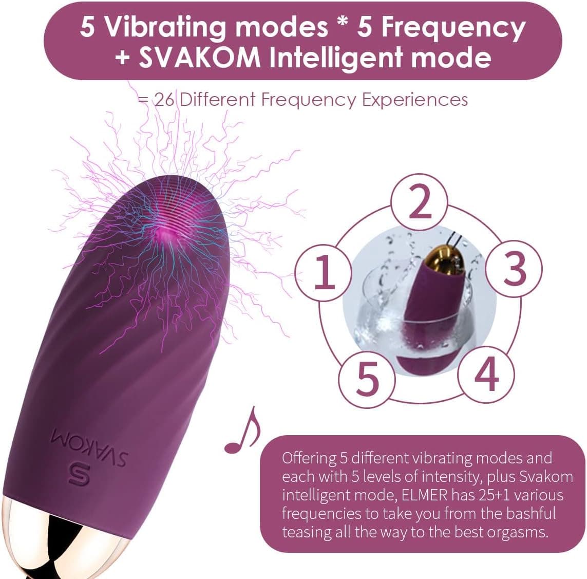 Deluxe Vibrator Vibro Ei mit Fernsteuerung, Vibratorensets Vibration für Frauen Klitoris G-Punkt, Analvibrator Dildo Sex Toys mit 26 Modi, SVAKOM Sex Spielzeug für die Frau Paare, Erotik Sexspielzeug
