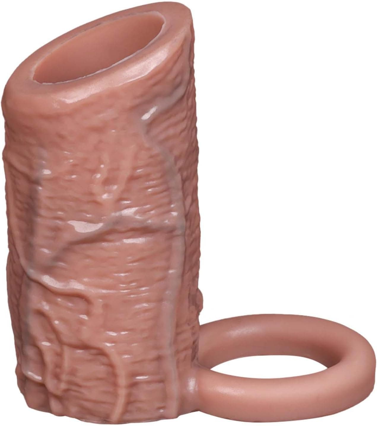 Realistische Penishülle mit Hodenring Sex Spielzeug für Die Männer Paare Silikon Penismanschetten Cock Sleeve für Penisvergrößerung und Penisverlängerung Penis Sleeve Dildo Sex Toys (S)
