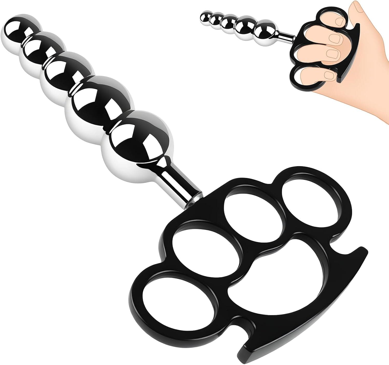 Metall Analkugeln Analplug mit Handgriff, Premium Prostata-Massager und G-Punkt-Stimulator Vielseitig für Analperlen, Vaginalmasturbation und Analdildo Erlebe puren Genuss Sexspielzeug (5 Kugeln)