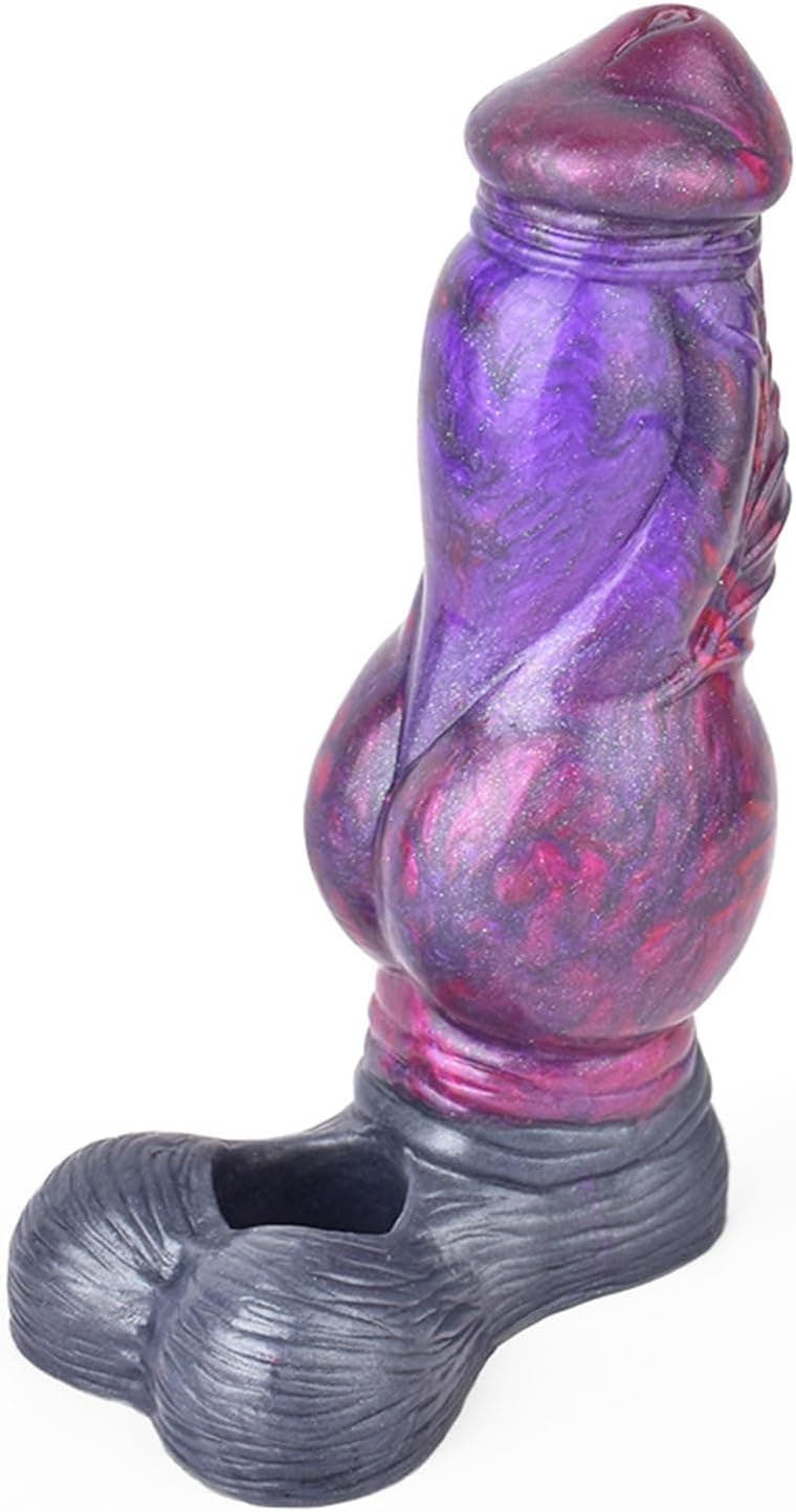Silikon Dehnbar Penis Sleeve Penishülle mit Hodenring Hohler Realistischer Hundedildo Dicker Penisverlängerung Sexspielzeug Für Männer Großer Knoten Dog Knot Dildos Penismanschetten