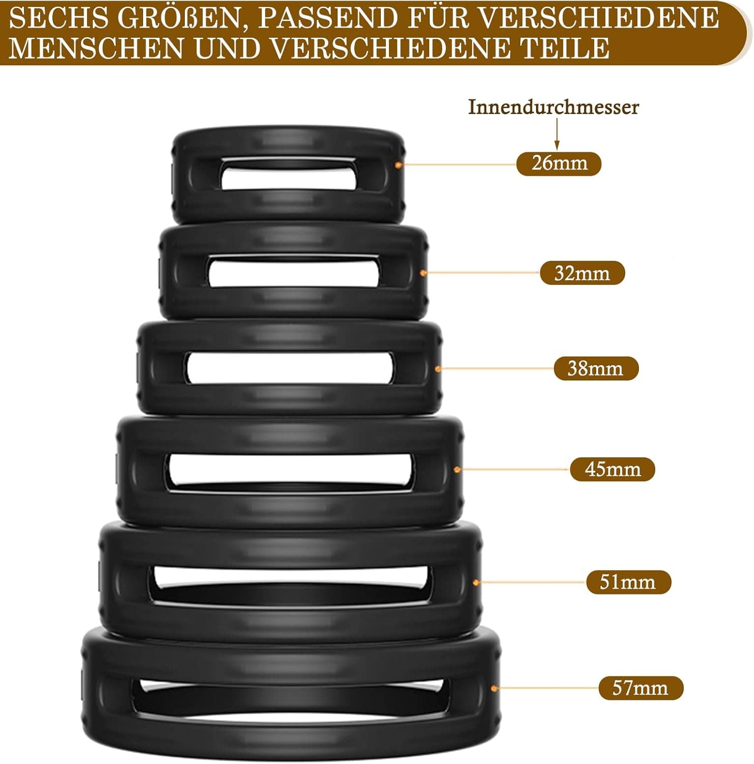 BDSMJOY 6 Cockringe extrem Silikon mit 3 Penisringe,Pennisring dehnbar Silikon,multifunktional Hodenring Eichelring Cockring Penis Ring Cock Ring Pennisring Sex Spielzeug für die Männer extrem