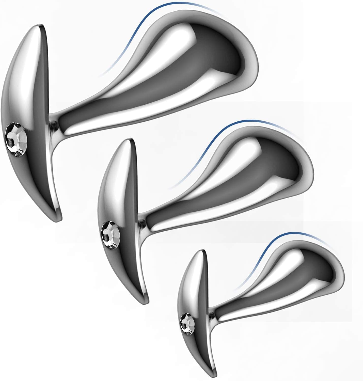 Yivans Analplug Set (Ø24mm, Ø29mm, Ø36mm), Metall Analplugs Fetisch Masturbation Sex Spielzeug Bondage Anfänger Anal Butt plug Mit transparent Kristall Diamant Sexspielzeug für Paare Frauen Männer
