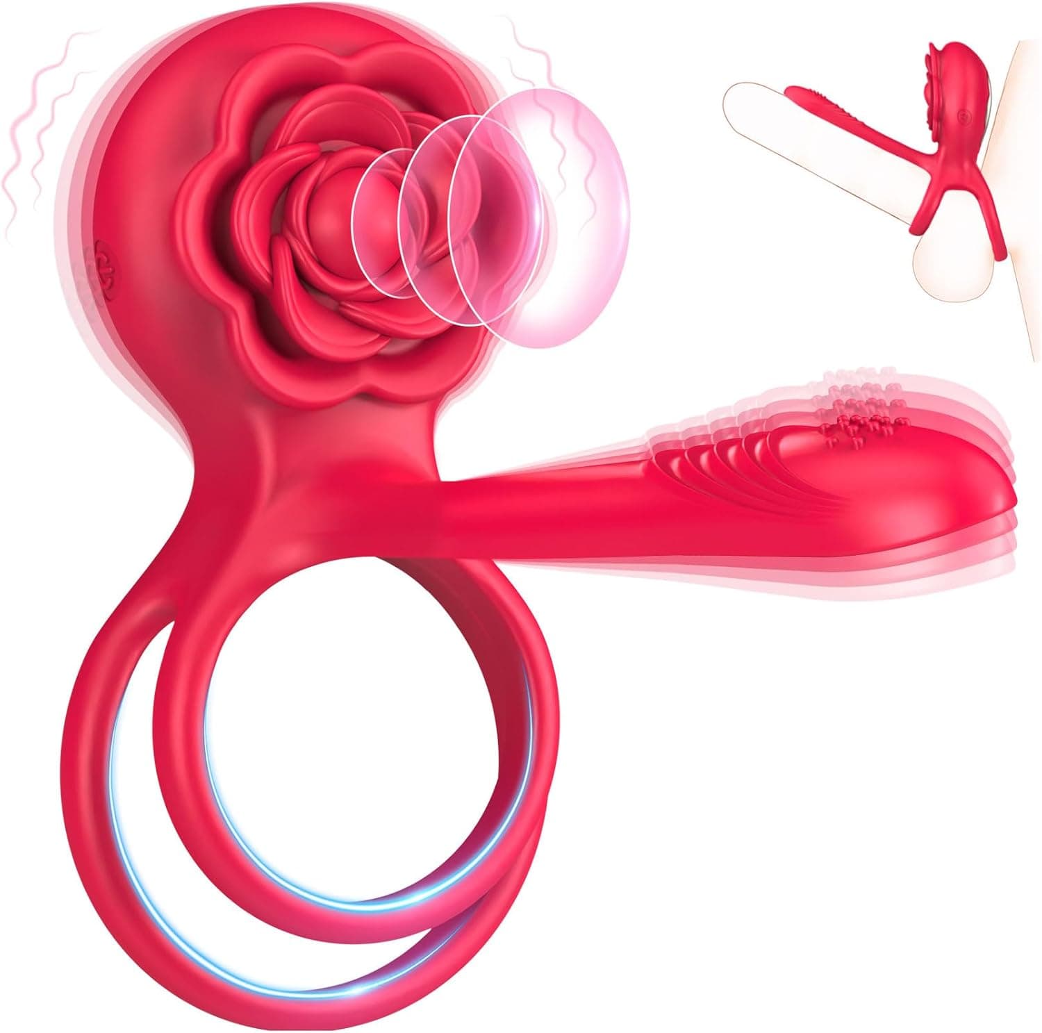Vibrierender Penisring Sex Spielzeug für die Männer- 3 In 1 Cockring Sex Spielzeug für die Paare 10 Vibrationsmodi Penis Vibrator mit 6 Silikon Penisringe Set Männer Sex Sexspielzeug für Paare Extrem